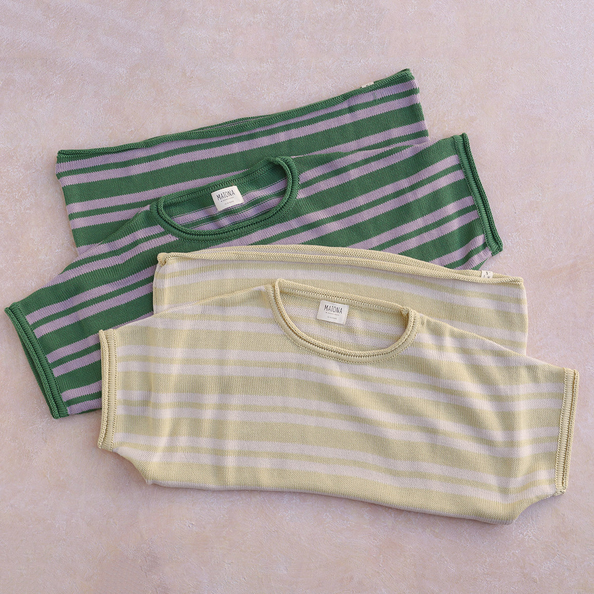 Boxy Knit T-Shirt - 100% Organic Cotton - Vanilla Stripe (Teens/Women)