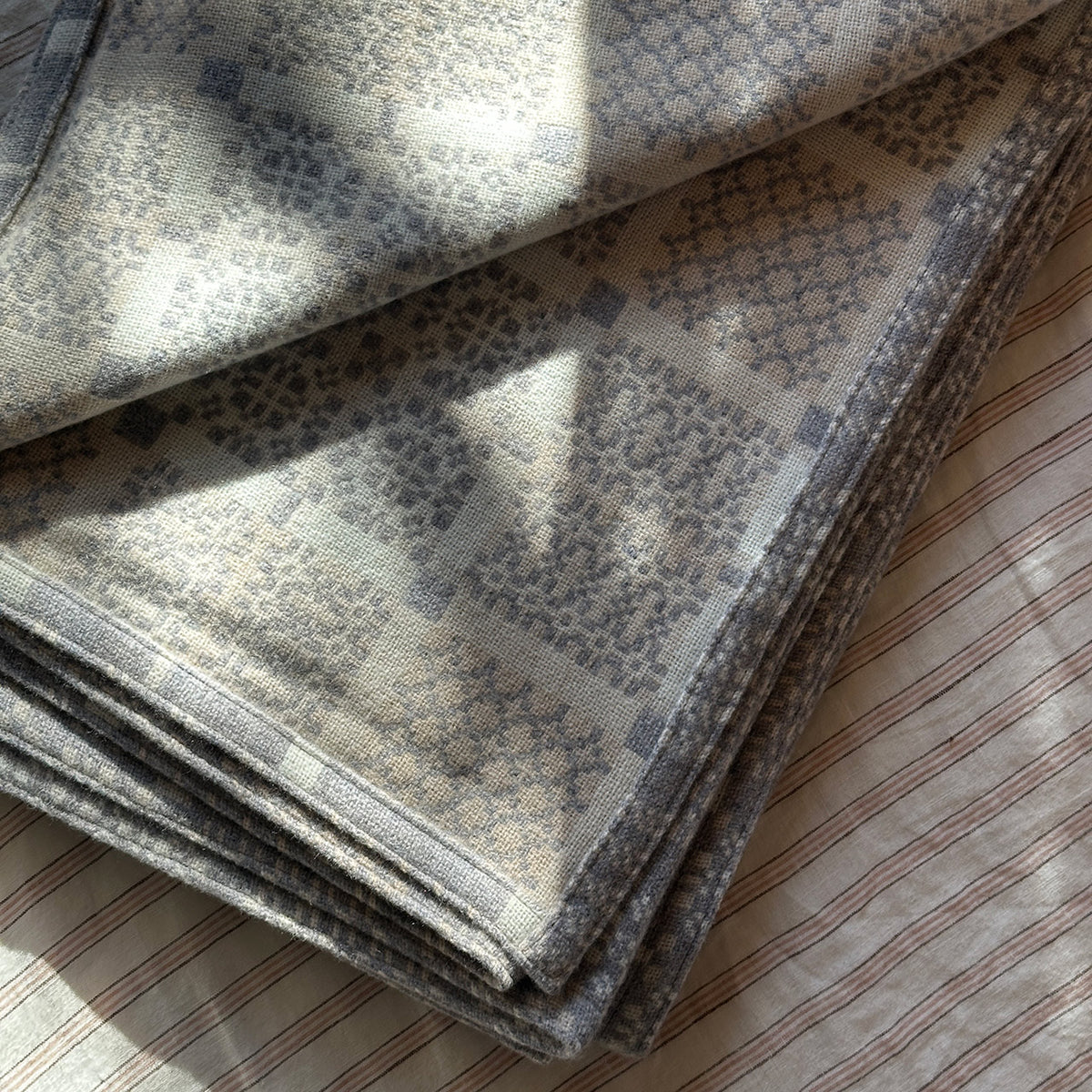 Welsh Knot Garden Throw - 100% Lambswool - Arian (120x200cm)