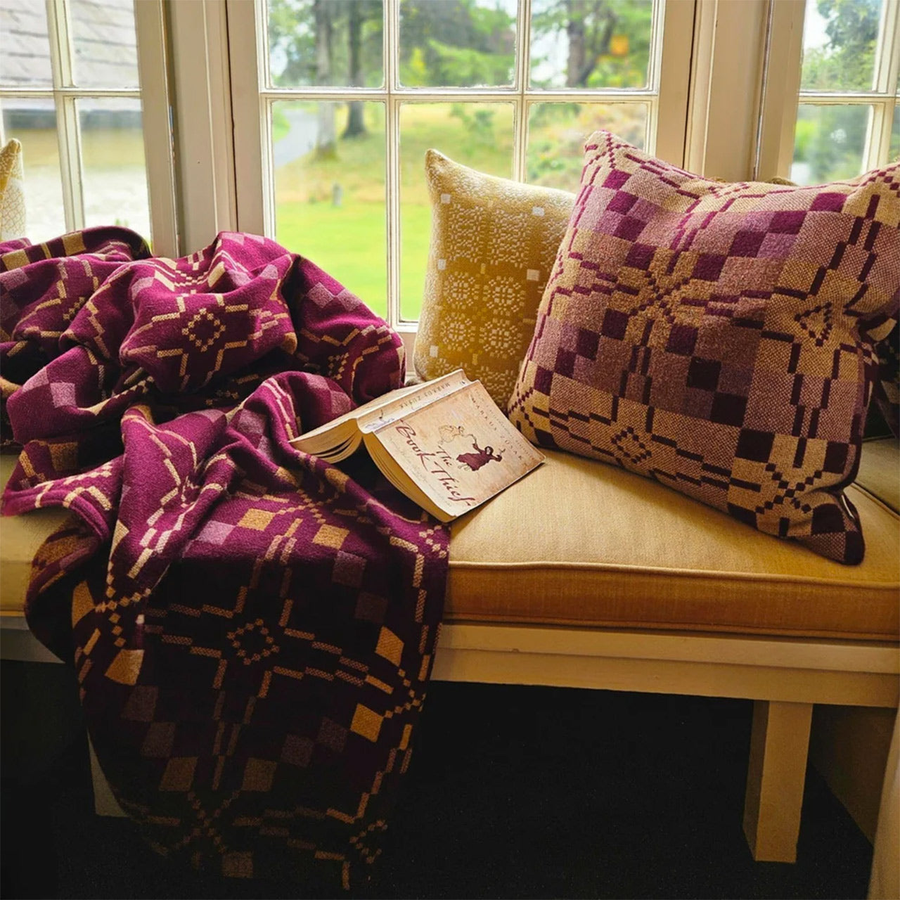 Welsh Vintage Star Throw - 100% Lambswool - Clay (200x120cm)
