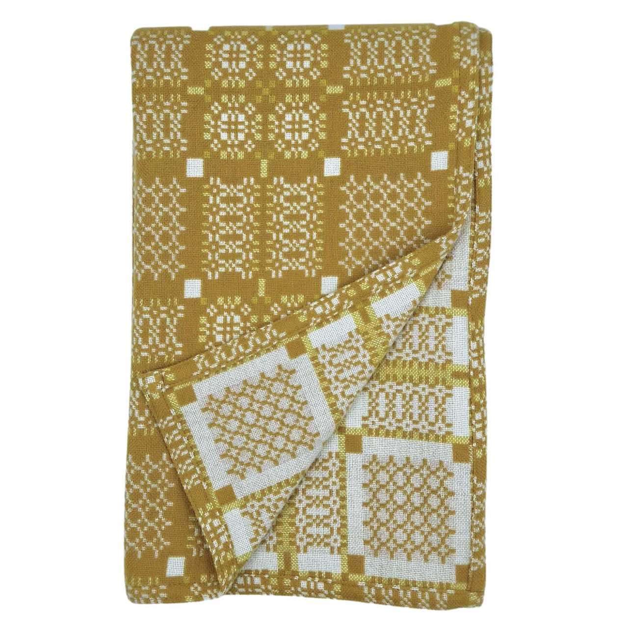 Welsh Knot Garden Throw - 100% Lambswool - Mel (200x120cm) *Returning soon