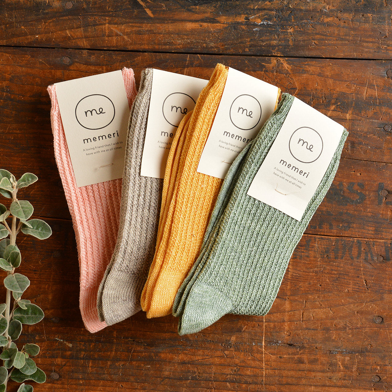 Memeri Ribbed Socks - Linen (Adults)