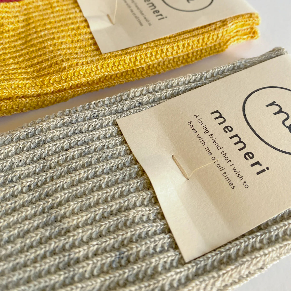 Memeri Ribbed Socks - Linen (Adults)