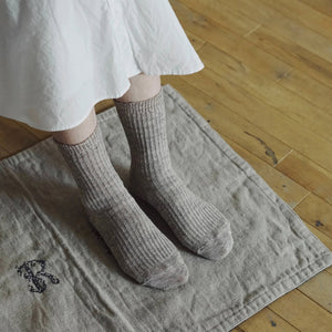 Memeri Ribbed Socks - Linen (Adults) *Returning Spring