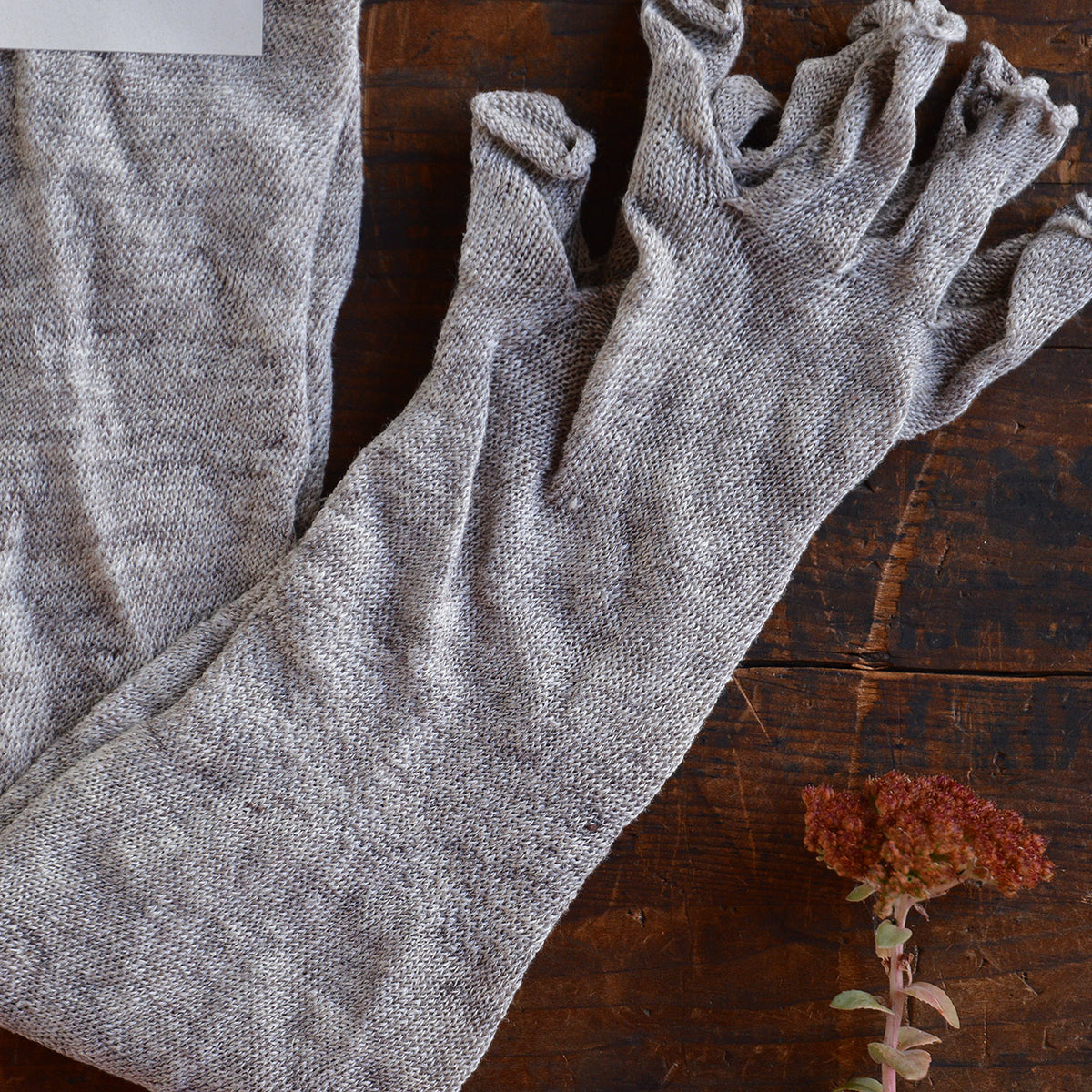 Long Fingerless Gloves - 100% Linen