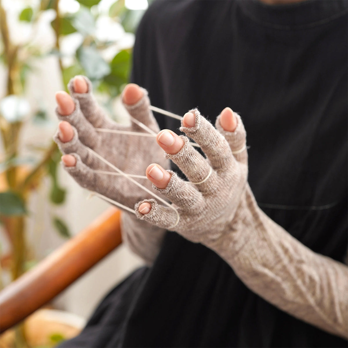 Long Fingerless Gloves - 100% Linen