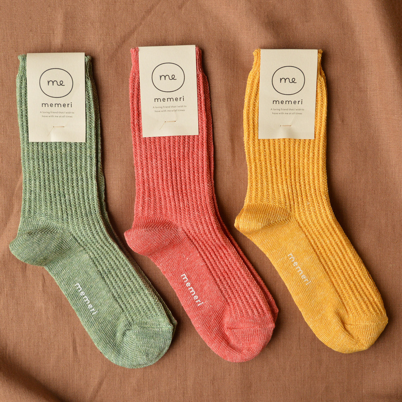 Memeri Ribbed Socks - Linen (Adults)