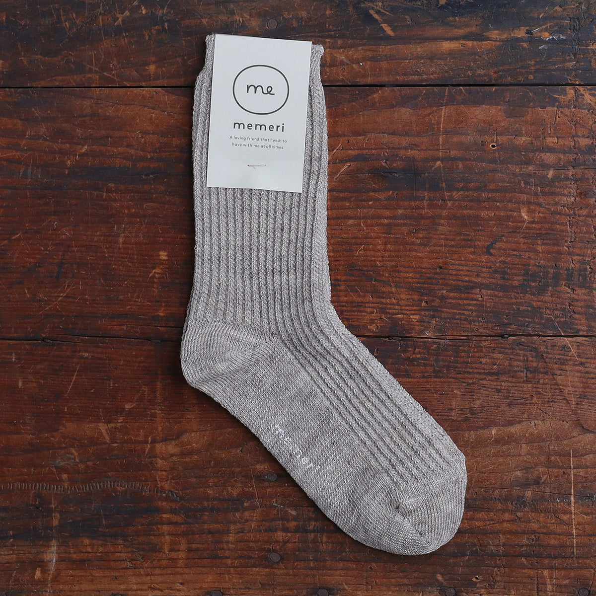 Memeri Ribbed Socks - Linen (Adults)
