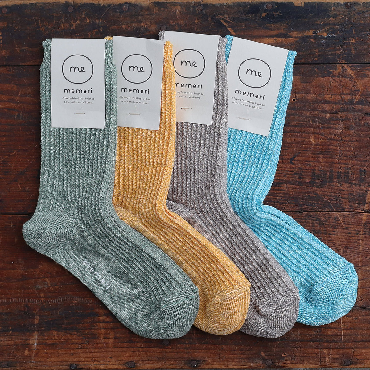 Memeri Ribbed Socks - Linen (Adults)