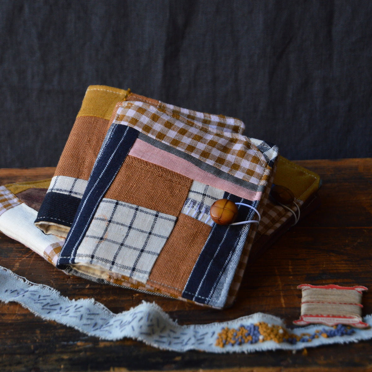 Patchwork Linen Needle Books
