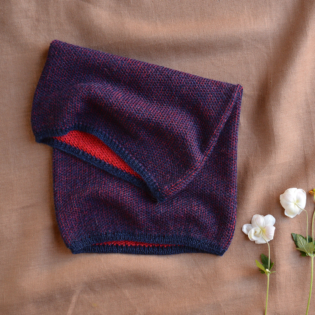 Reversible Double Knit Loop Scarf in Baby Alpaca (Adults)