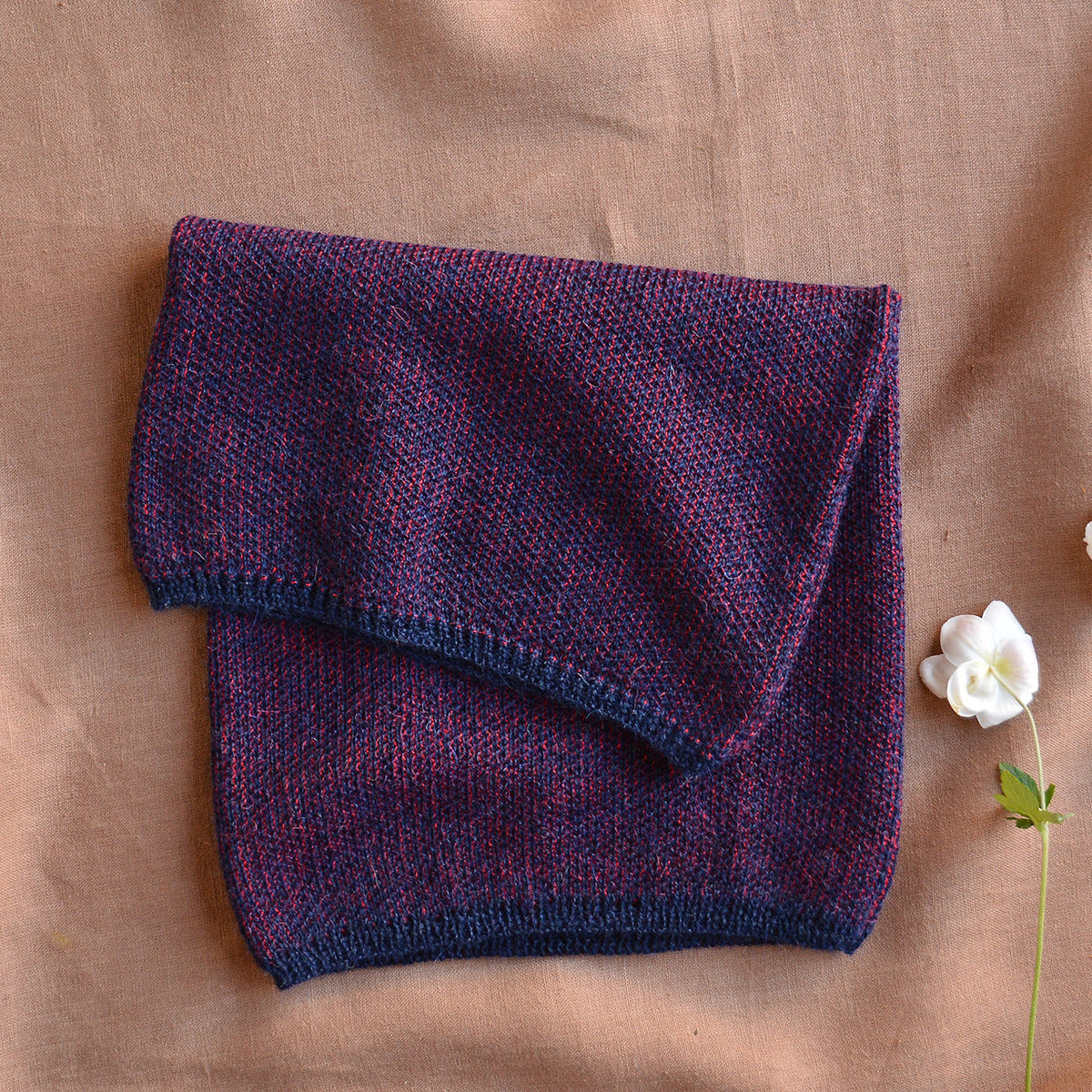 Reversible Double Knit Loop Scarf in Baby Alpaca (Adults)