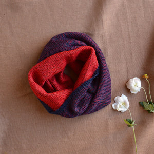 Reversible Double Knit Loop Scarf in Baby Alpaca (Adults)