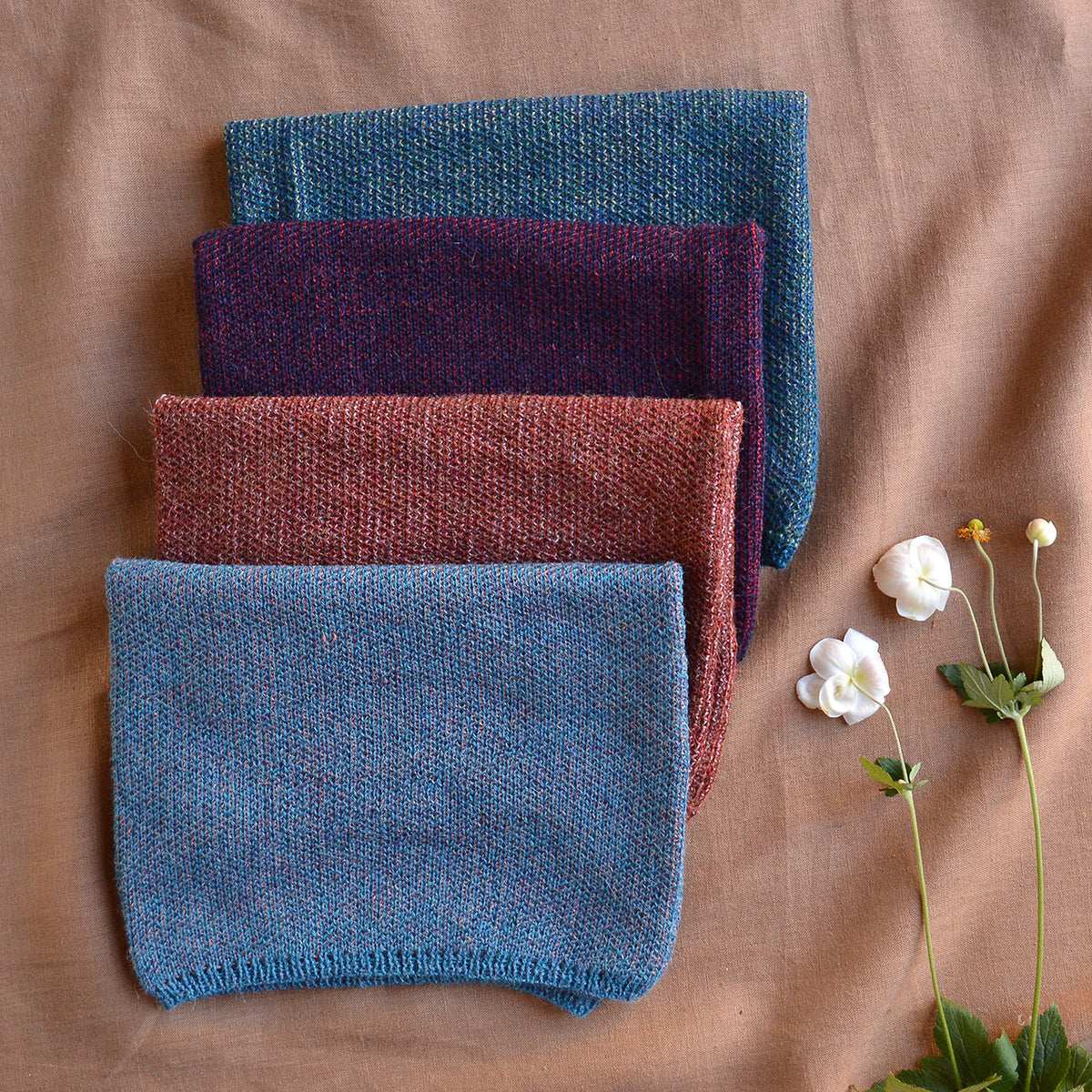 Reversible Double Knit Loop Scarf in Baby Alpaca (Adults)