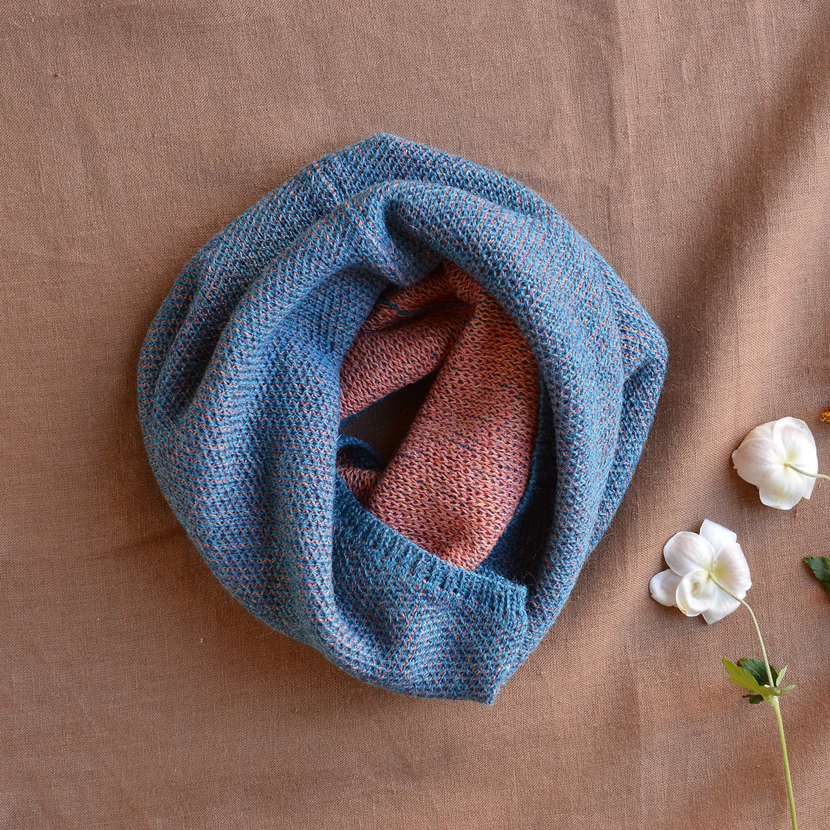 Reversible Double Knit Loop Scarf in Baby Alpaca (Adults)