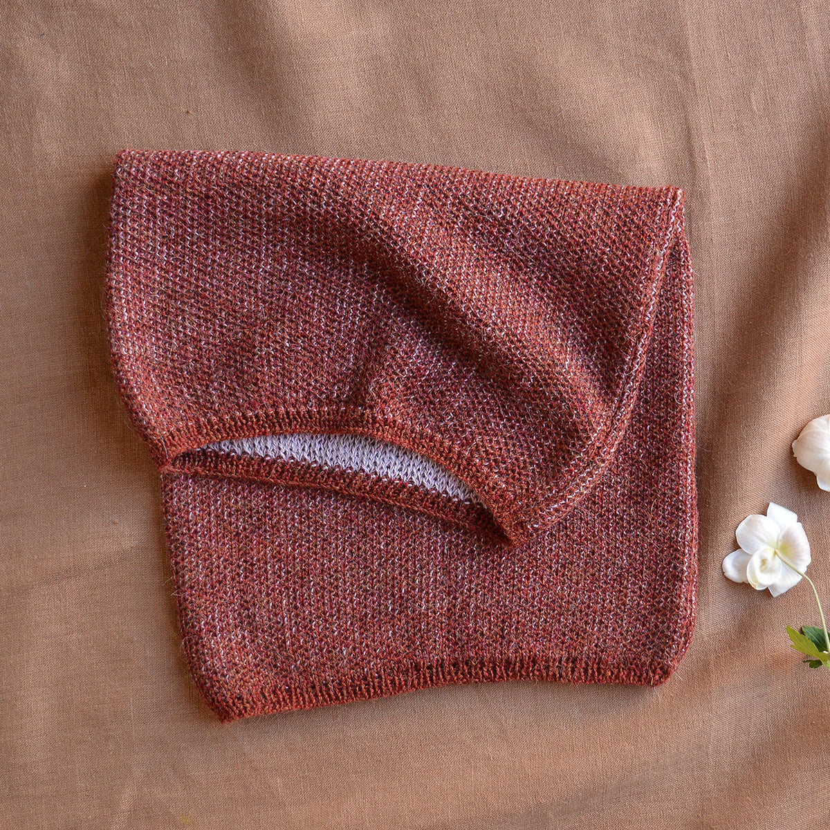 Reversible Double Knit Loop Scarf in Baby Alpaca (Adults)
