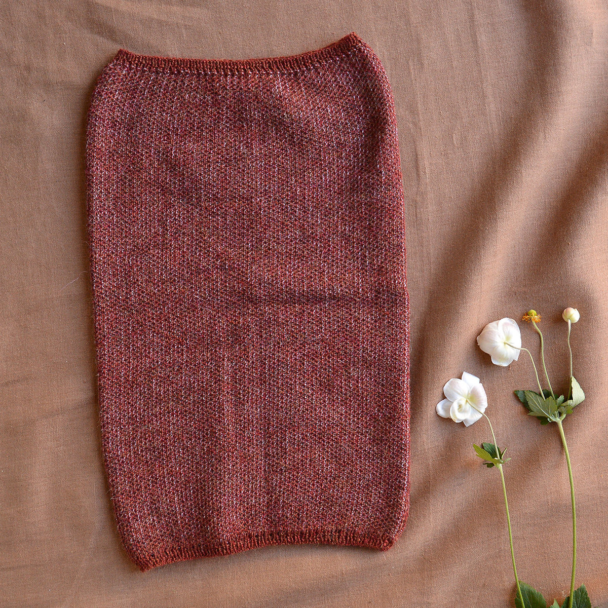 Reversible Double Knit Loop Scarf in Baby Alpaca (Adults)