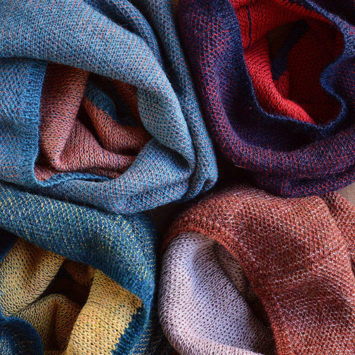 Reversible Double Knit Loop Scarf in Baby Alpaca (Adults)