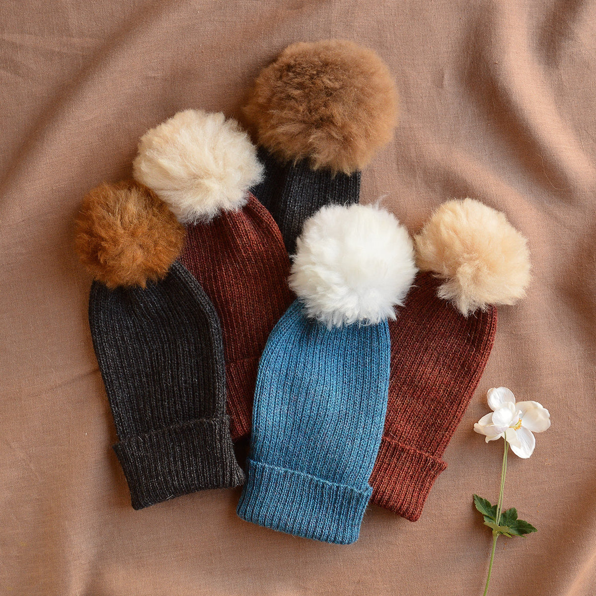 Pom-Pom Beanie - Baby Alpaca (Child-Adult)