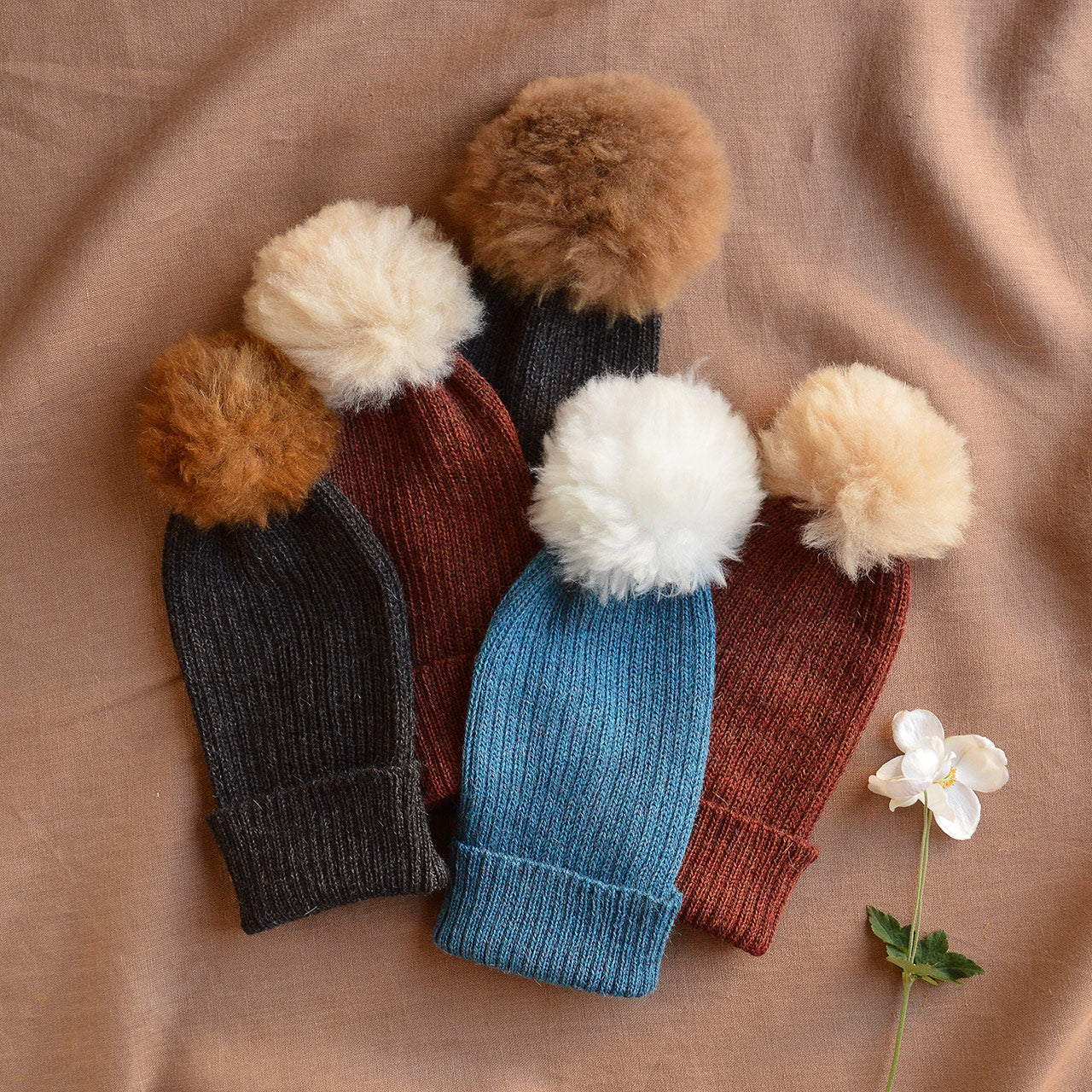 Pom-Pom Beanie - Baby Alpaca (Child-Adult)