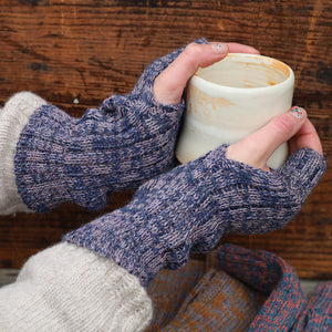 Fingerless Mits - 100% Baby Alpaca - Two Tone Melange (Youth-Adult)