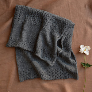 No End Drop Stitch Scarf - 100% Baby Alpaca - Medium Grey (Adults)