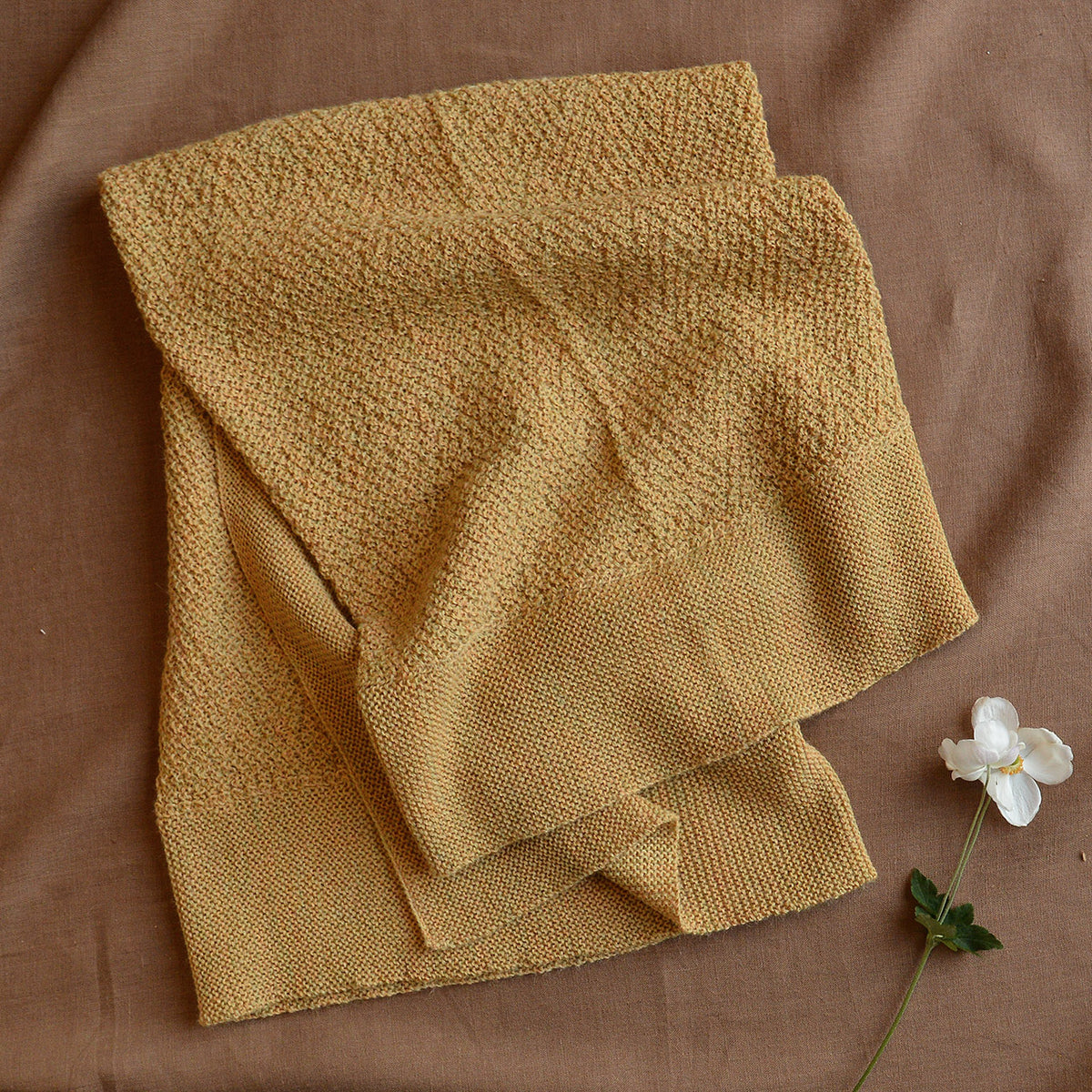 Heirloom Alpaca Baby Blanket - Golden Straw (90x90cm)