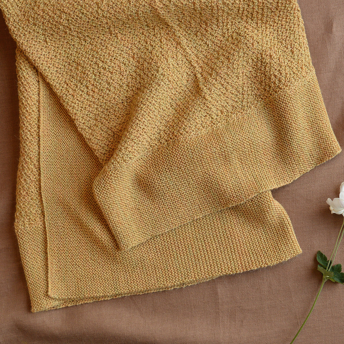 Heirloom Alpaca Baby Blanket - Golden Straw (90x90cm)