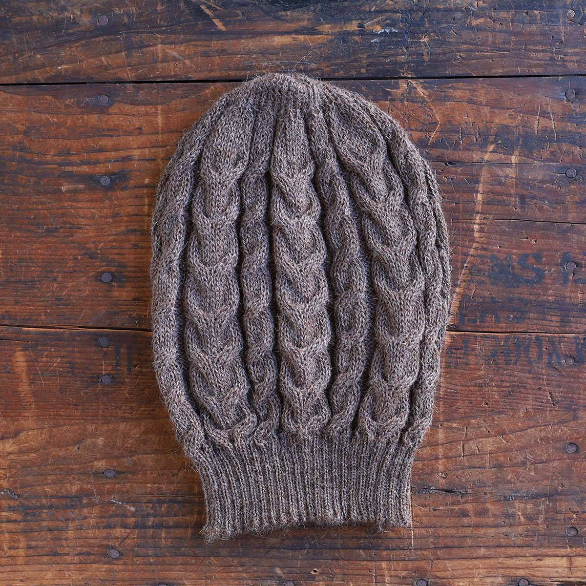 Helle Cable Knit Beanie - 100% Baby Alpaca (Adults)