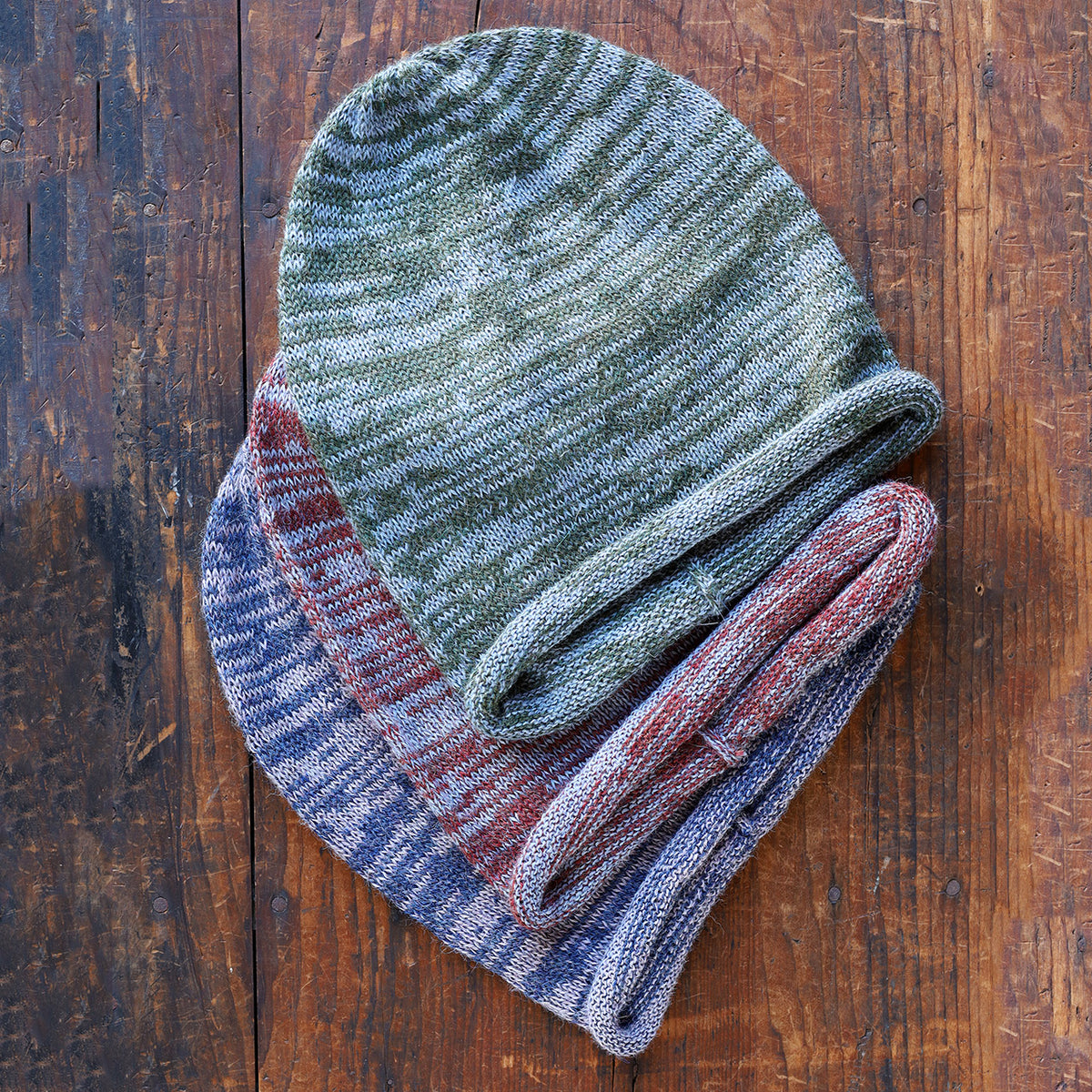 Jersey Beanie - 100% Baby Alpaca - Two Tone (Adults)