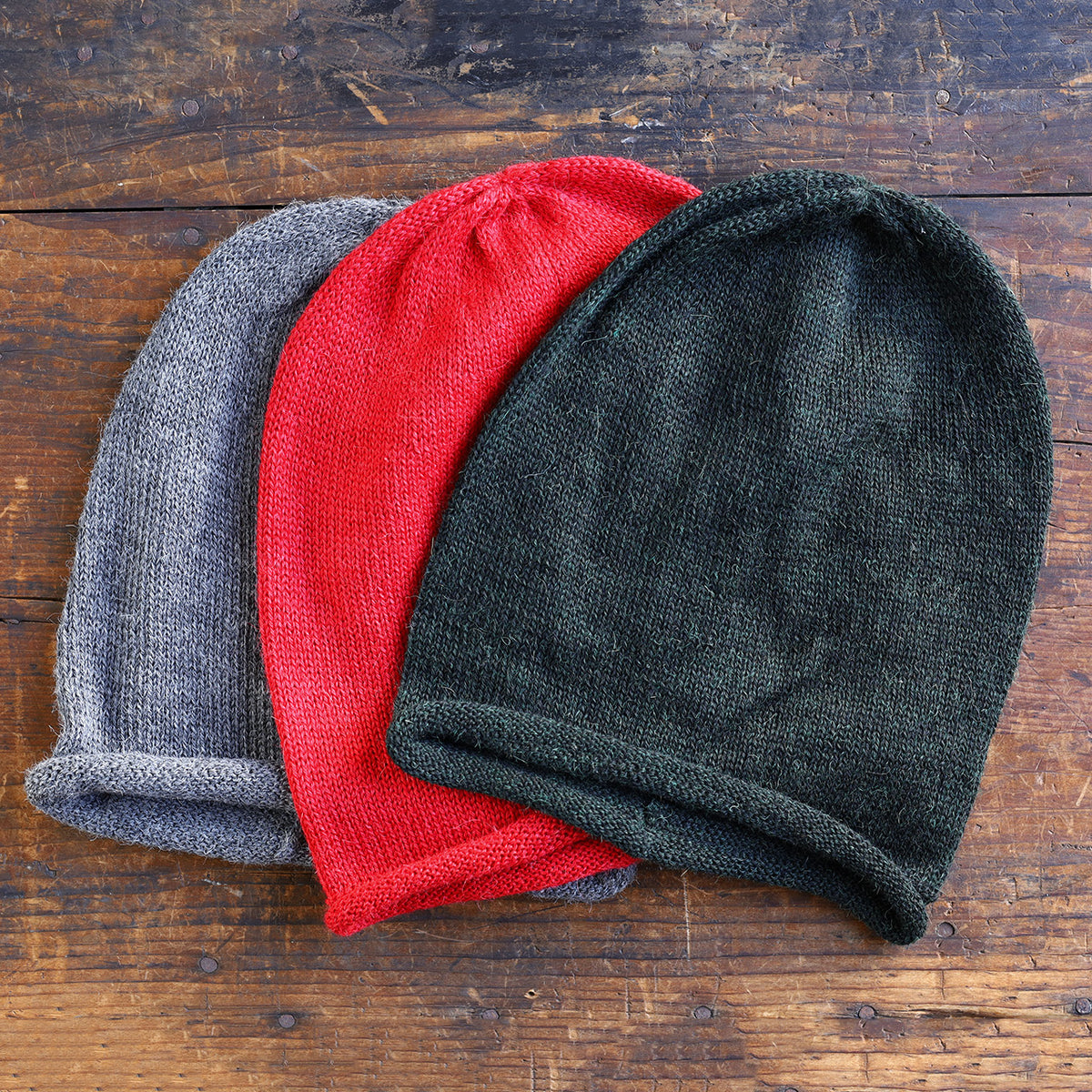 Jersey Beanie - 100% Baby Alpaca - Solid Colours (Adults)