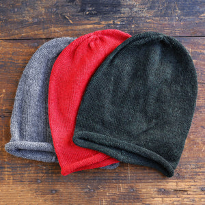 Jersey Beanie - 100% Baby Alpaca - Solid Colours (Adults)