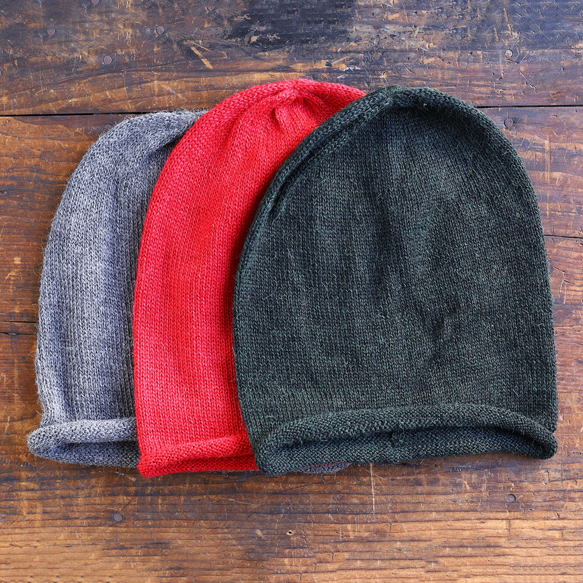 Jersey Beanie - 100% Baby Alpaca - Solid Colours (Adults)