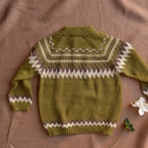 Islandia Fair Isle Sweater - 100% Baby Alpaca - Zig Zag (3-6y)