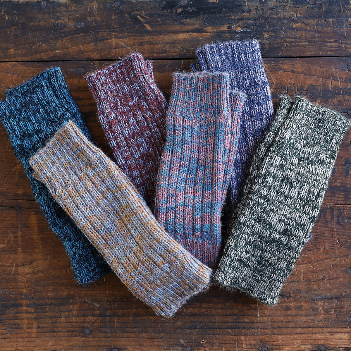 Fingerless Mits - 100% Baby Alpaca - Two Tone Melange (Youth-Adult)