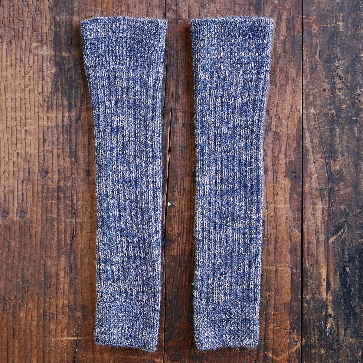 Ribbed Legwarmers - 100% Baby Alpaca - Two Tone Melange (Youth-Adult)