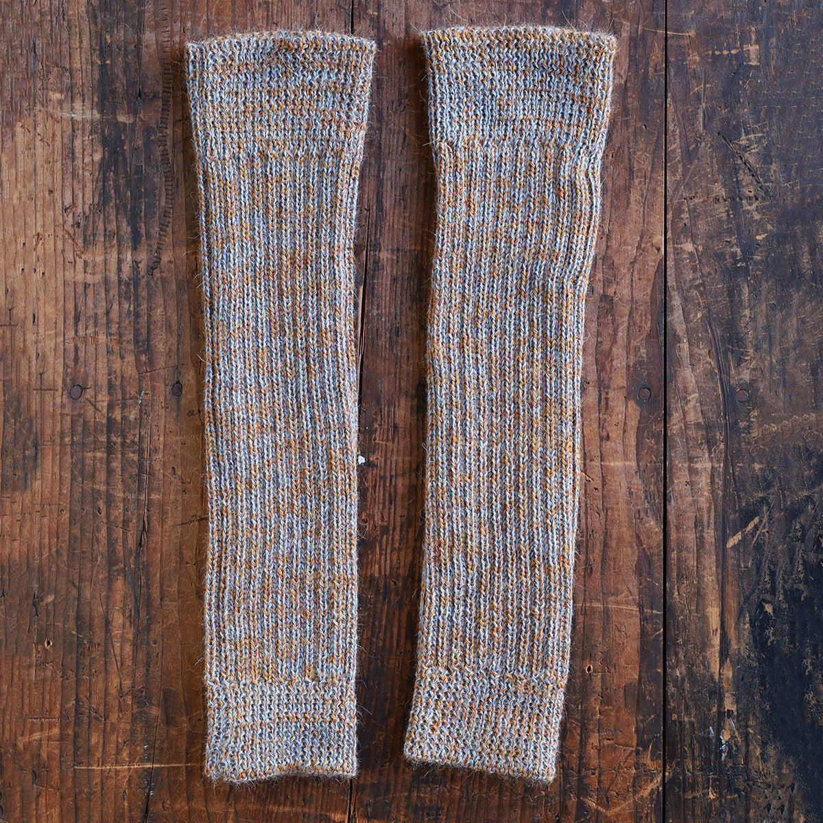Ribbed Legwarmers - 100% Baby Alpaca - Two Tone Melange (Youth-Adult)