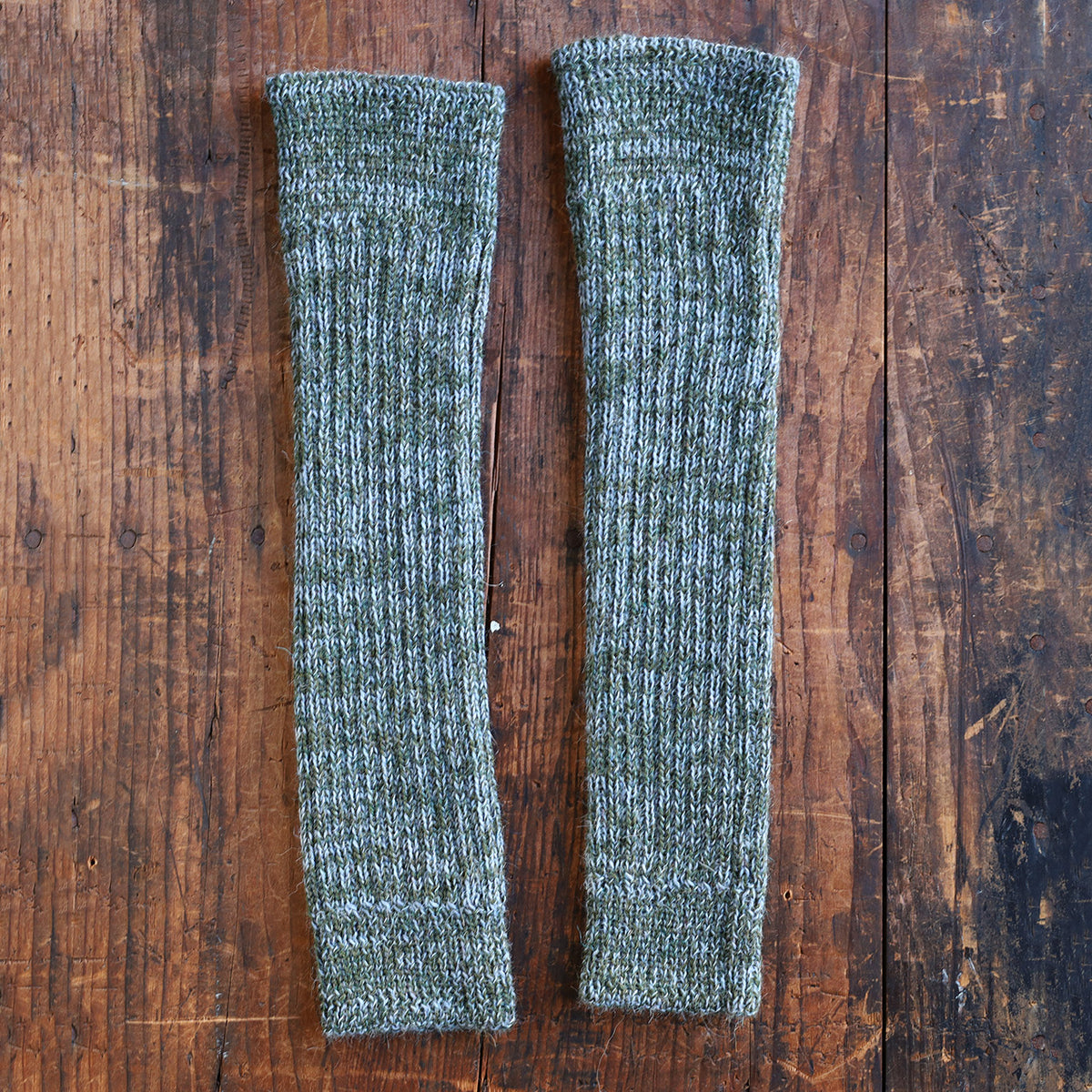 Ribbed Legwarmers - 100% Baby Alpaca - Two Tone Melange (Youth-Adult)
