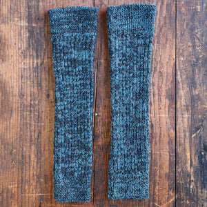 Ribbed Legwarmers - 100% Baby Alpaca - Two Tone Melange (Youth-Adult)