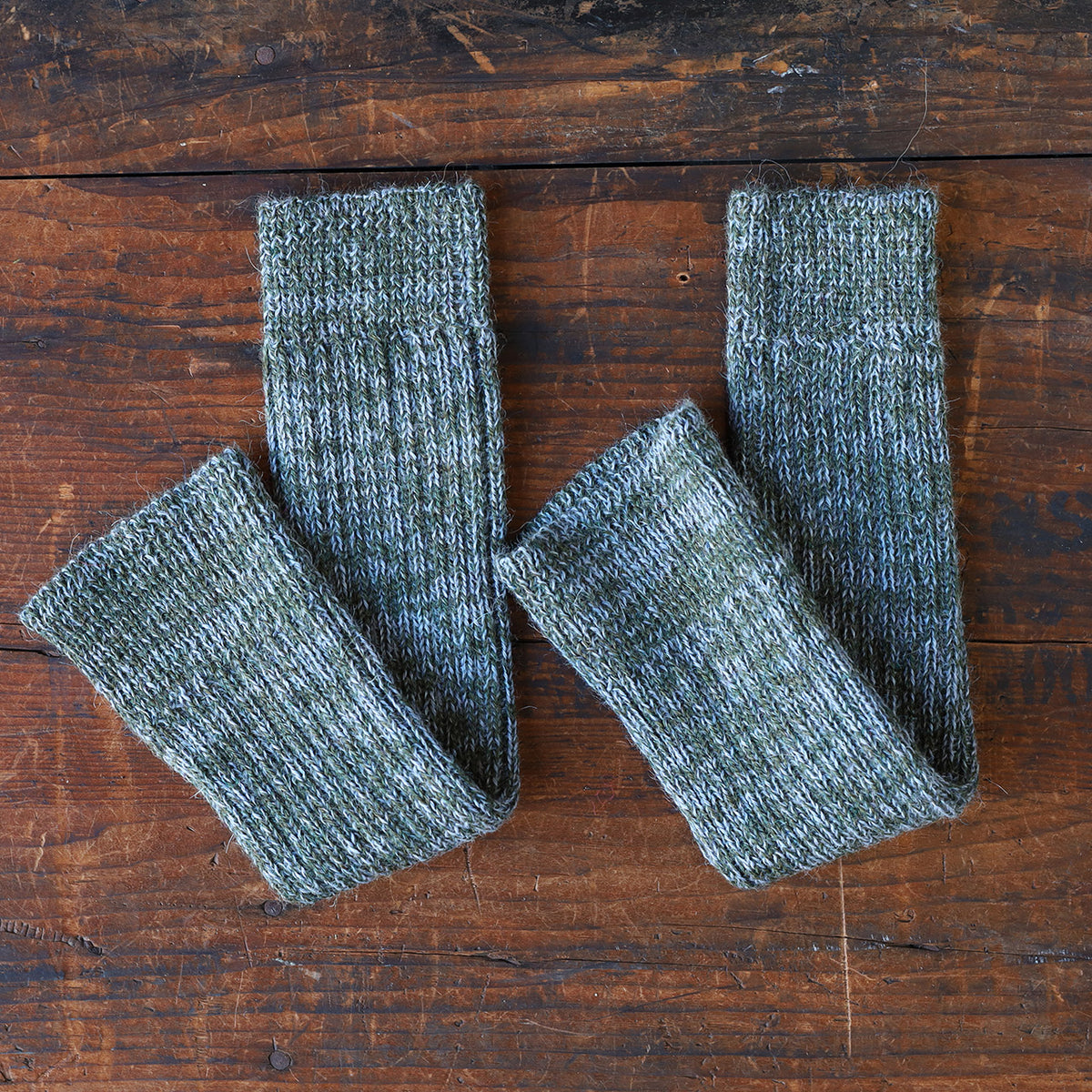 Ribbed Legwarmers - 100% Baby Alpaca - Two Tone Melange (Youth-Adult)