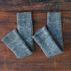 Ribbed Legwarmers - 100% Baby Alpaca - Two Tone Melange (Youth-Adult)