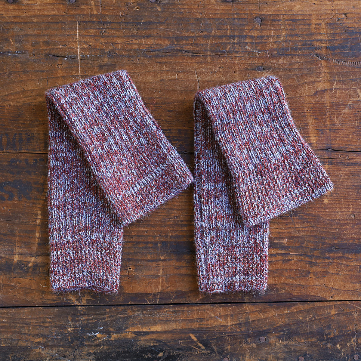 Ribbed Legwarmers - 100% Baby Alpaca - Two Tone Melange (Youth-Adult)