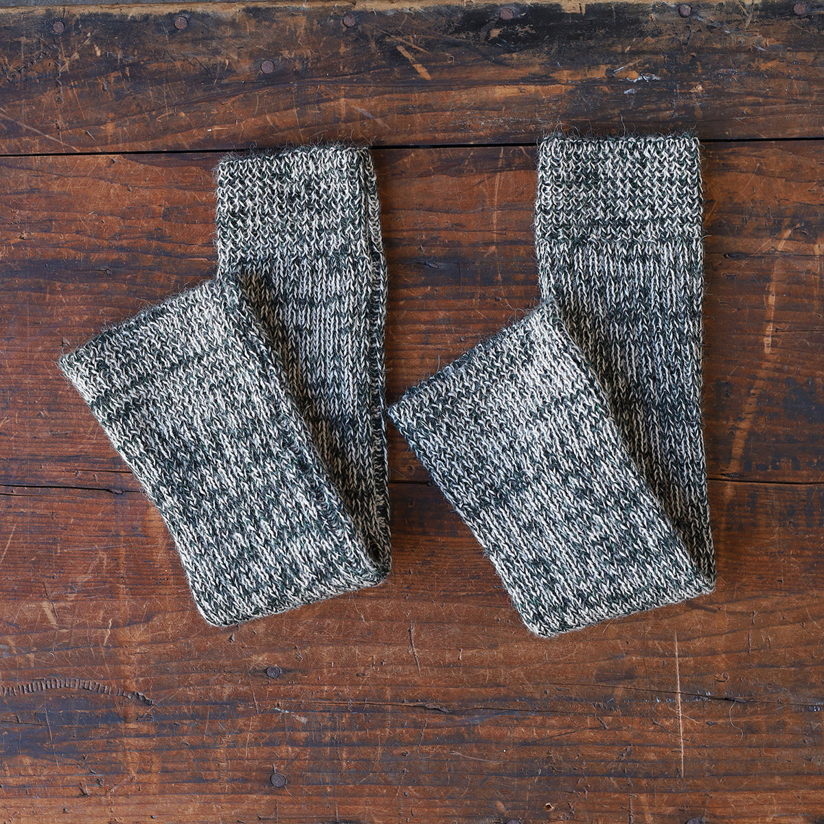 Ribbed Legwarmers - 100% Baby Alpaca - Two Tone Melange (Youth-Adult)