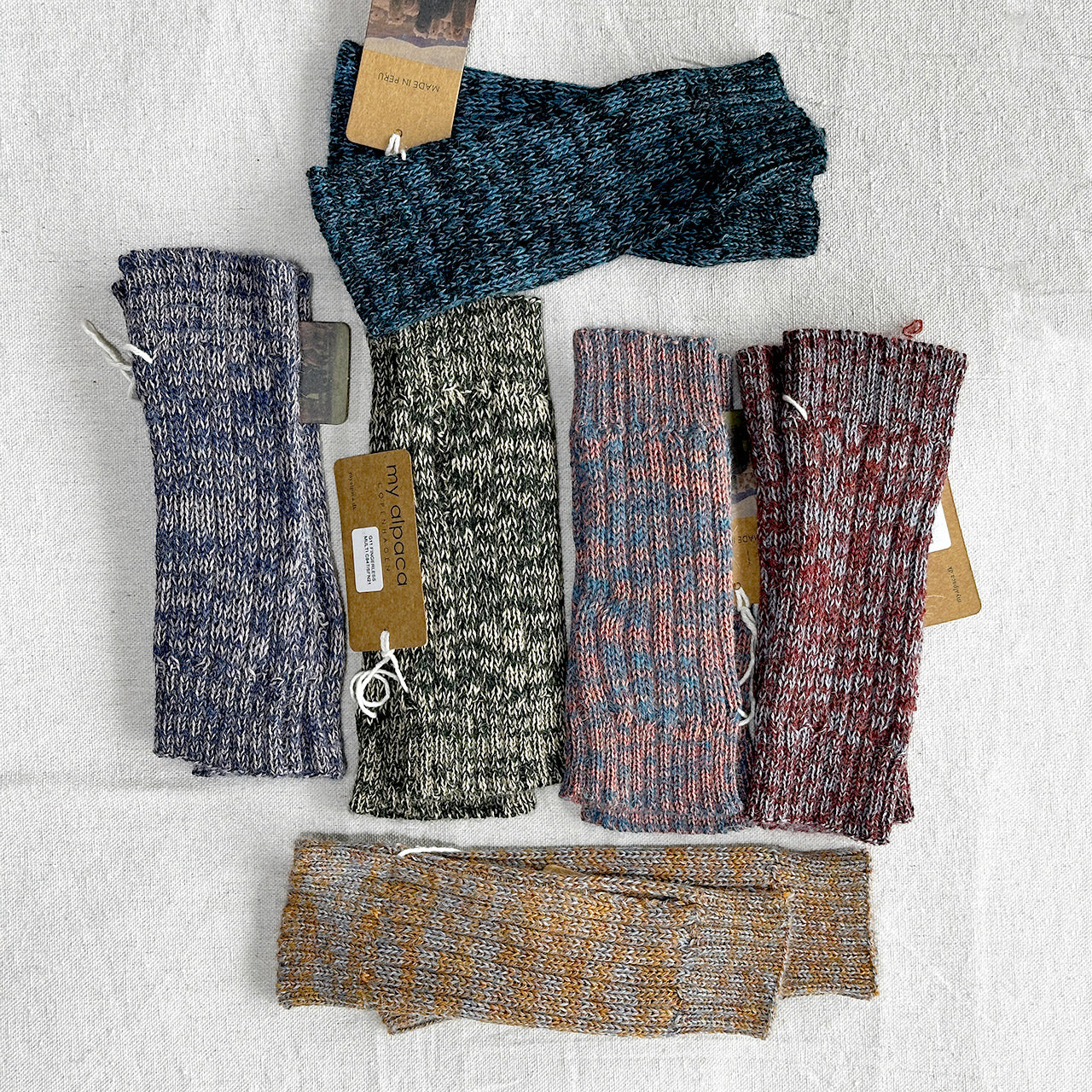 Fingerless Mits - 100% Baby Alpaca - Two Tone Melange (Youth-Adult)