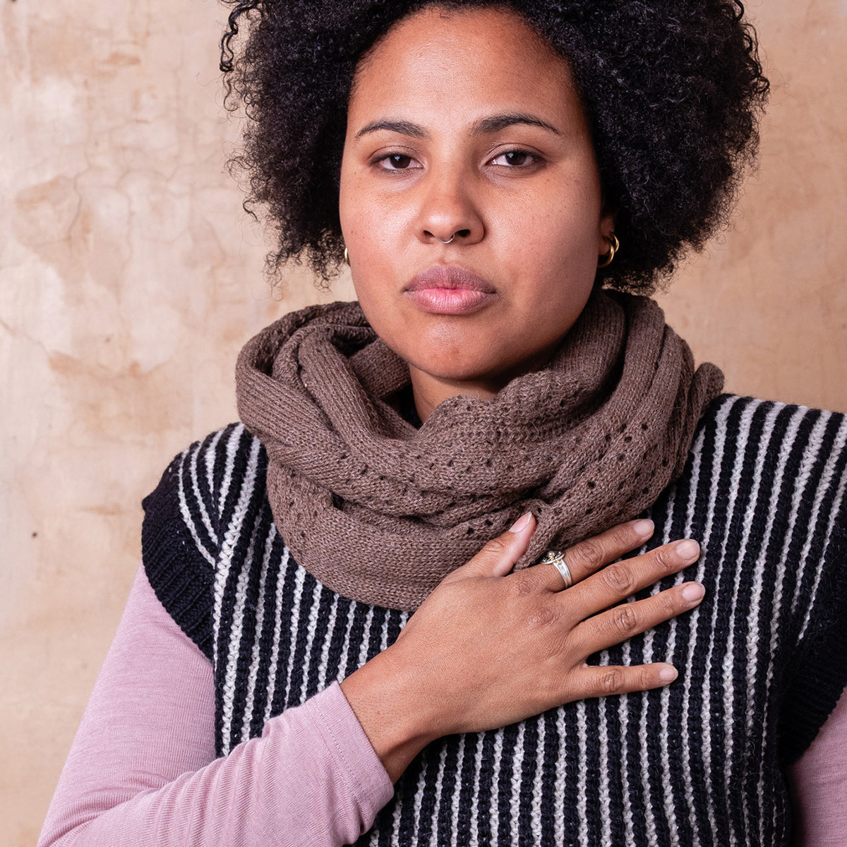 No End Drop Stitch Scarf - 100% Baby Alpaca (Adults)