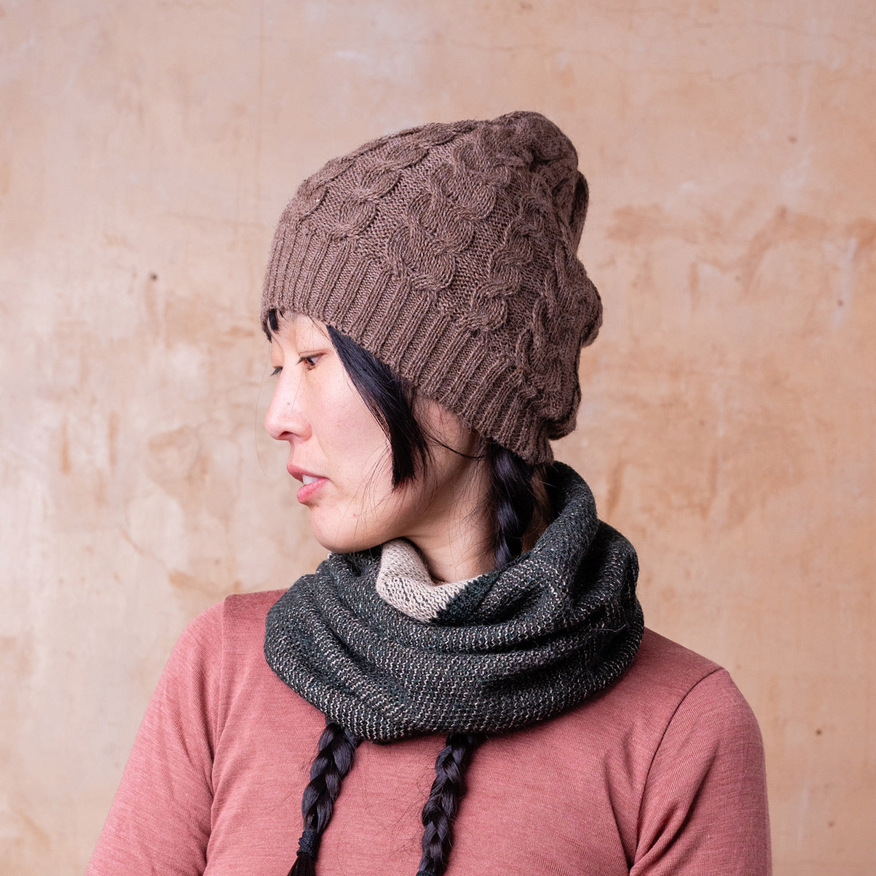 Helle Cable Knit Beanie - 100% Baby Alpaca (Adults)