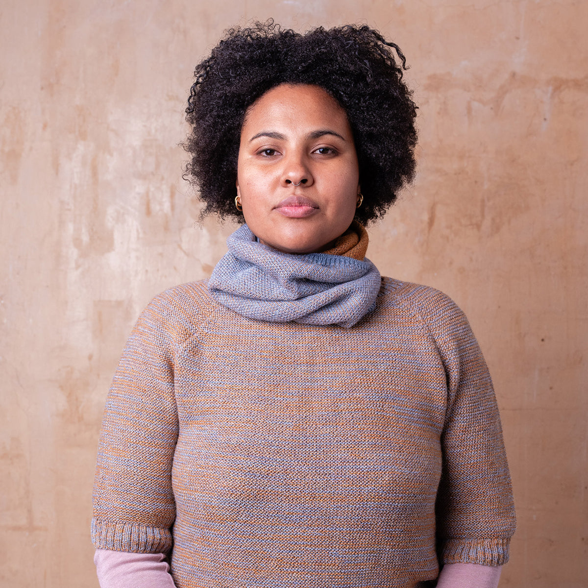 Reversible Double Knit Loop Scarf in Baby Alpaca (Adults)