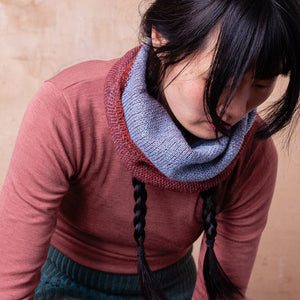 Reversible Double Knit Loop Scarf in Baby Alpaca (Adults)