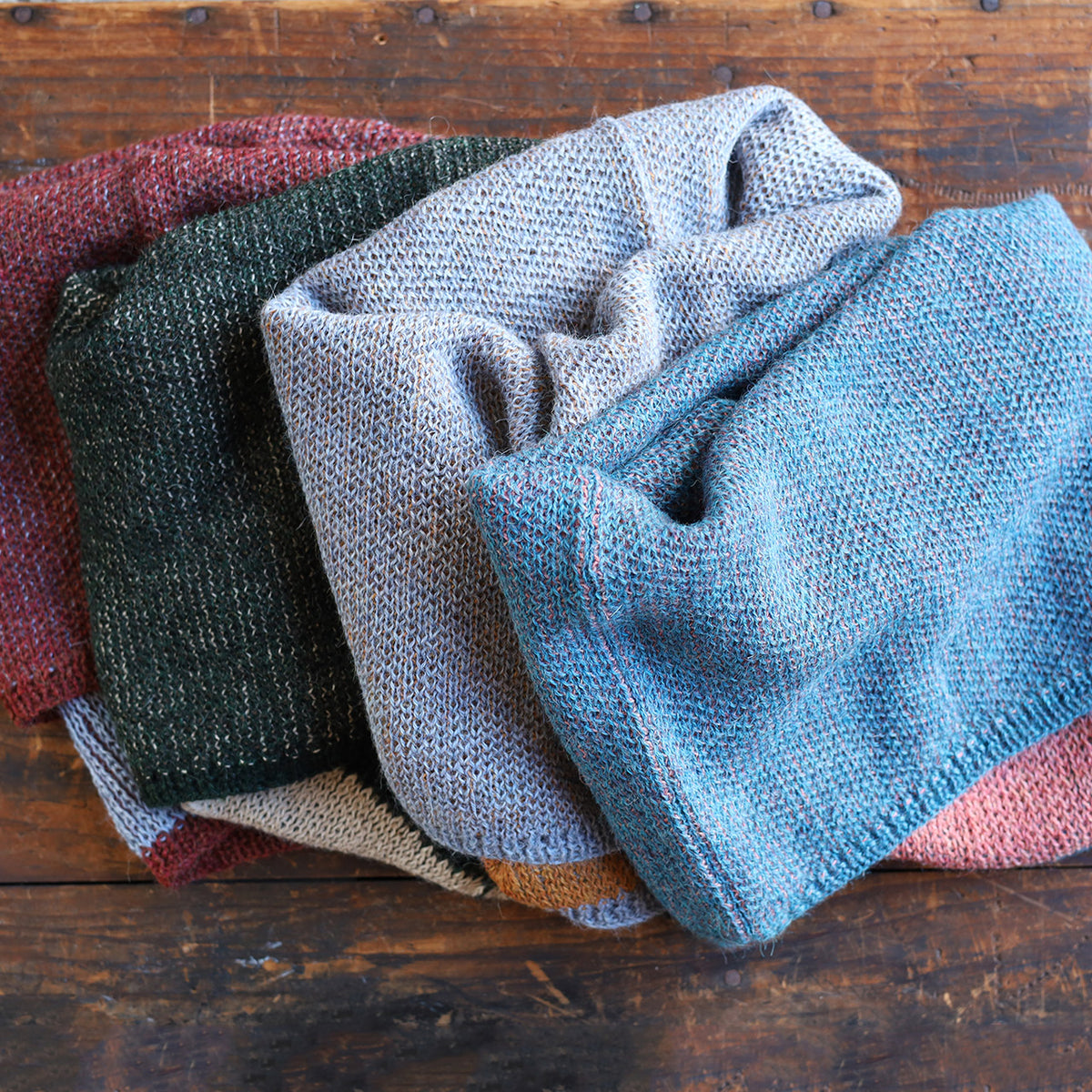 Reversible Double Knit Loop Scarf in Baby Alpaca (Adults)