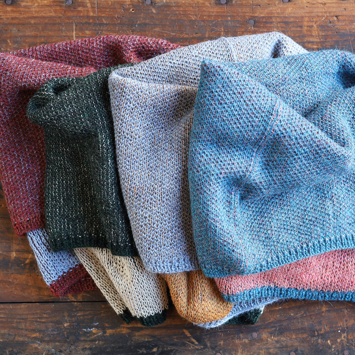 Reversible Double Knit Loop Scarf in Baby Alpaca (Adults)