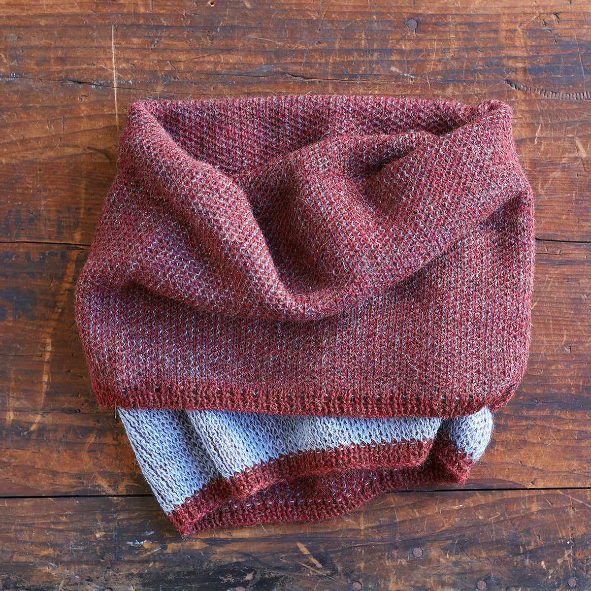 Reversible Double Knit Loop Scarf in Baby Alpaca (Adults)